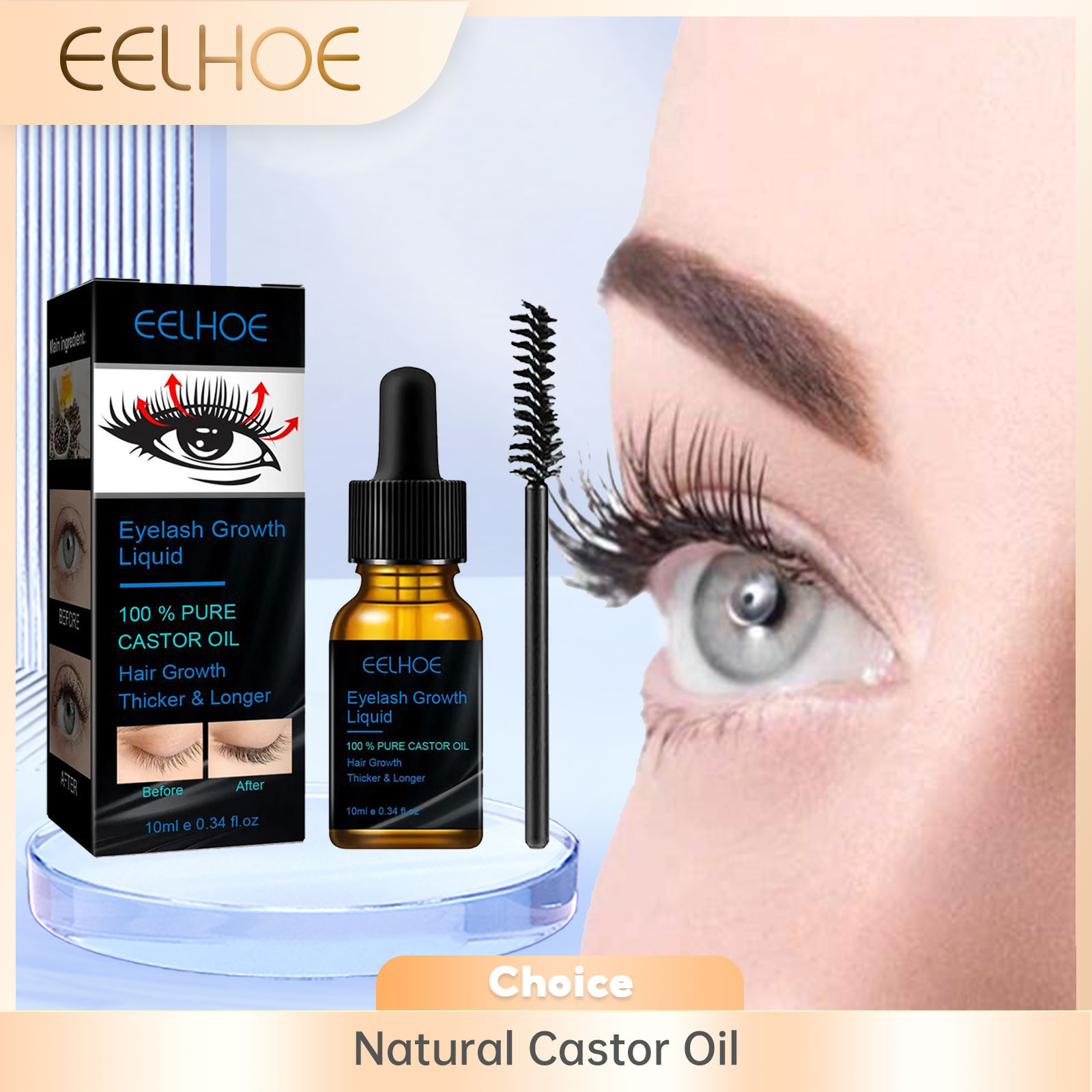Growth Factor Serum - Castorolie Wimpergroei Serum voor Mannen Vrouwen